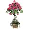 34" Artificial Bougainvillea Topiary with Wood Box
